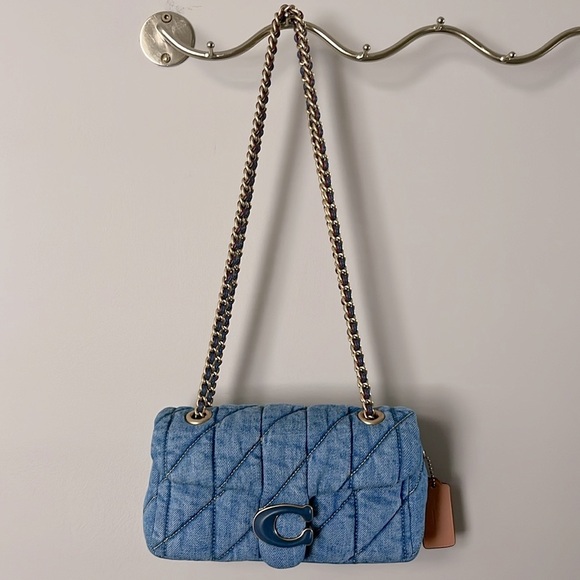 Coach Quilted Tabby 20 Denim Handbag - Picture 1 of 17